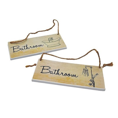 Insegna ceramica bathroom - in,