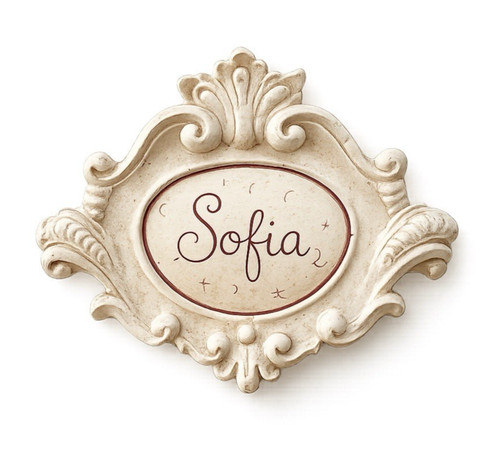 Insegna gesso con nome - con,