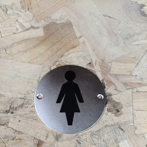 Insegna porta donna - insegna, rotonda