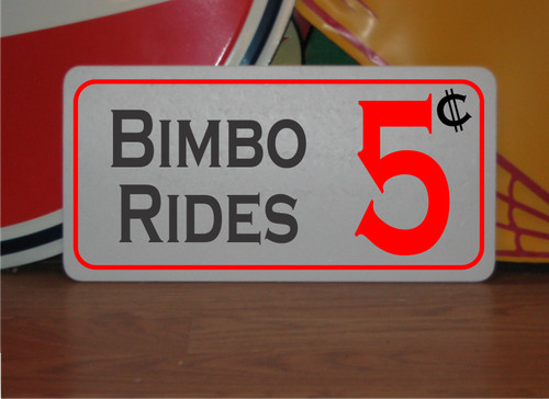 Insegna metallo bimbo rides - in,