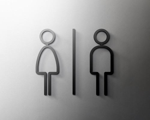 Insegna bagno uomo donna porta