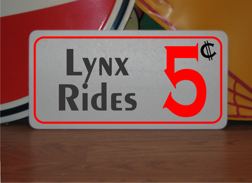 Insegna metallo lynx rides - insegna,