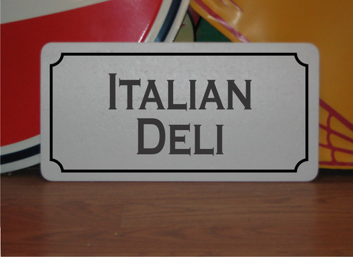 Insegna metallo deli - metallo,