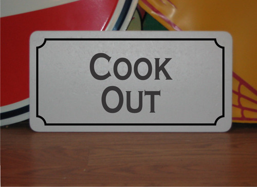 Insegna metallo cook - cook, out