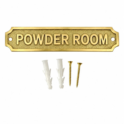 Insegna powder room ottone - insegna,